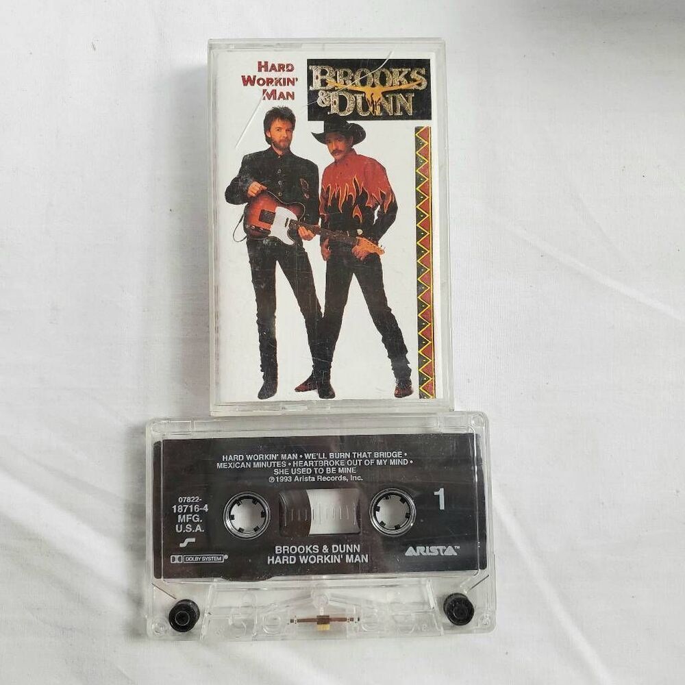 Brooks & Dunn – Hard Workin’ Man Cassette Album 1993 Arista Records